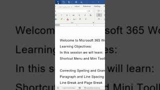 Microsoft 365 Word Undo Option #shorts