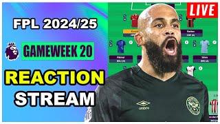 FPL Gameweek 20: REACTION STREAM | Live Q&A | Fantasy Premier League Tips 2024/25