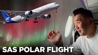 Scandinavian Airlines A350 Polar Flight - Northern Light Onboard!