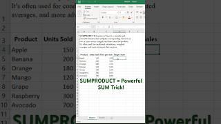 SUMPRODUCT in Excel - Multiply & Sum in One Step!