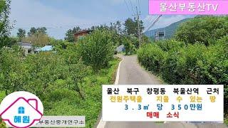 [울산부동산TV] 울산 북구 창평동 제1종 일반 주거지역 토지 매매 소식입니다.