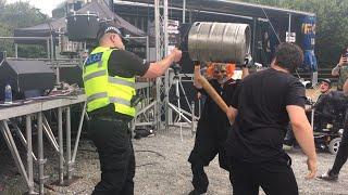 Policeman joins Slipknot cover band Slipknowt as they play Duality at Sixfields Rock Festival 2017