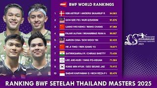 DAFTAR LENGKAP RANKING BWF SETELAH THAILAND MASTERS 2025. 𝗚𝗔𝗡𝗗𝗔 𝗣𝗨𝗧𝗥𝗔 𝗕𝗔𝗡𝗬𝗔𝗞 𝗕𝗘𝗥𝗨𝗕𝗔𝗛 #rankingbwf