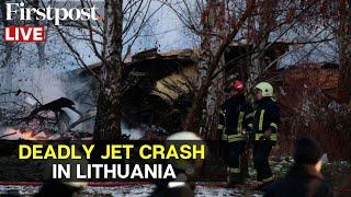 LIVE: Firefighters Battle Blaze After Jet Crashes Into Residential Building in Lithuania