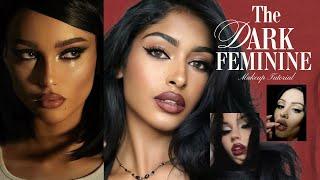 DARK FEMININE  MAKEUP ROUTINE // cat eye, glowy skin, brown girl friendly, fave new products 