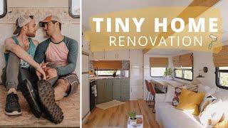 Gay Couple builds gorgeous TINY HOUSE | RV Renovation!