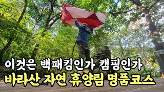 [의왕바라산자연휴양림] 이것은 백패킹인가 캠핑인가! 이국적인 가을등산코스, 무료데크쉼터, 야경맛집,