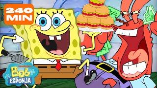 Bob Esponja | 4 HORAS al Interior del Crustáceo Cascarudo  | Bob Esponja en Español