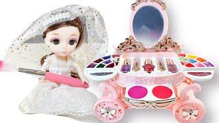 14 Minutes Satisfying with Unboxing Wedding Bride Carriage Makeup Playset ASMR Toys