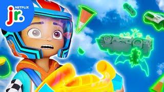 Invention FAIL Sends the Racers FLYING!  Hot Wheels Let's Race | Netflix Jr