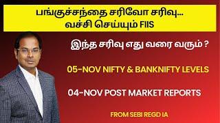 பங்குச்சந்தை சரிவோ சரிவு | இந்த சரிவு எது வரை வரும் ? 05-Nov Nifty & Banknifty Levels | Post Market