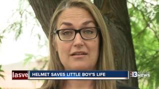 Helmet saves little boy's life