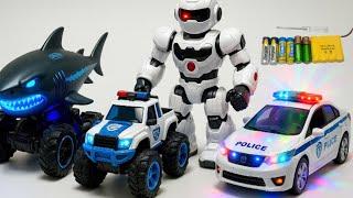ASMR Unboxing: RC Shark Drift, RC Police Off-Road & Robot President – Satisfying Sounds!