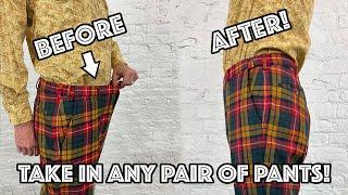 How To Easily Take In (Alter) Pants That Are Too Big At The Waist and Seat