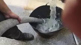 Camion cuba achicar agua en Barcelona (Ejemplo de succión)