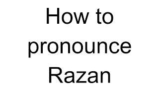 How to Pronounce Razan (Arabic)