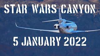 Star Wars Canyon Jedi Transition 5 Jan 22 - Dassault Falcon 8X Low Level Different Approaches