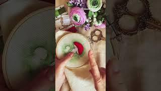 Ботаническая вышивка. Вышивка грибочка. #вышивка #embroidery #вышивкагладью  #грибы #мкдляначинающих