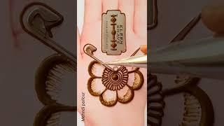 Beautiful mehndi design using safety pin  | #shorts #mehndi #video #viral #trending