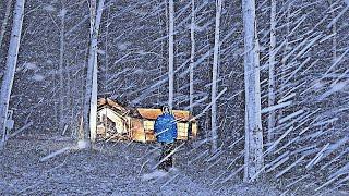 HEAVY SNOW️ HOT INFLATABLE TENT . LONG TERM CAMPING . SNOW ASMR .