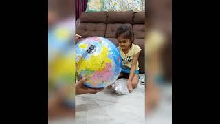 A Surprise Gift By Daddy...️ | 12-Inch Globe  || Aadhya reddy | #video-5 - || YouTube ||