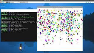 Bouncing Balls JavaFX experiment with Azul Zulu, SDKMAN, and JBANG on Raspberry Pi 5 64-bit