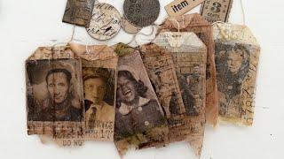 ALTERED TEA BAG ART - VINTAGE MIXED MEDIA TUTORIAL