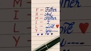 Family ️️ || #shortsfeed #ytshorts #lovestatus  #calligraphyhandwriting #art