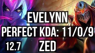 EVELYNN vs ZED (JNG) | 11/0/9, Legendary, Rank 9 Eve | EUW Grandmaster | 12.7