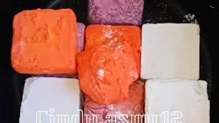 soft dyed and Fresh gym chalk blocks 🫶 #crunchyasmr #freshgymchalk #dyedgymchalk