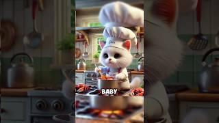 When a Baby Cat Turns into a Master Chef! ‍ #cat #cute #funny #cutecat #catlovers #cartoon #short