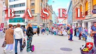 SWITZERLAND BASEL  City Centre Walking tour 4K Town of contemporary art