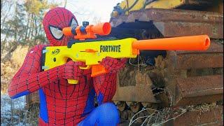 Sniper Spider Man Nerf War (Nerf Gun)