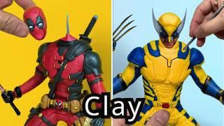 How to make Wolverine + Deadpool With Clay Sculpting  ｜ Clay Art  Clay Tutorial