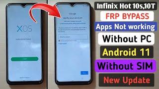 Infinix Hot 10T/Hot 10S (X689B/X689C) Frp Bypass Android 11 | APPS NOT OEPN | Without Pc