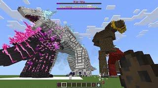 Evolved Godzilla & Kong vs Skar King & Shimo in Minecraft PE