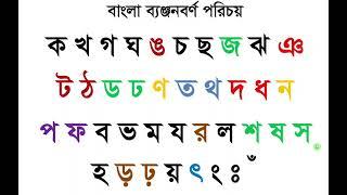 ব্যঞ্জনবর্ণ পরিচয়,  benjonborno porichoy, Consonant identify, ক খ গ ঘ ঙ চ ছ জ ঝ, Bangla reading pora