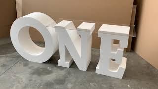 One Table Letters for Baby 1st Birthday Party / 3D Big One Table Foam Letters