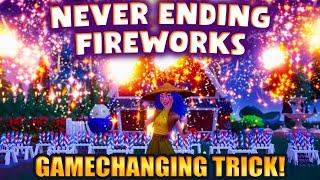 INFINITE FIREWORKS TRICK in Disney Dreamlight Valley. How To Make Fireworks Go FOREVER!