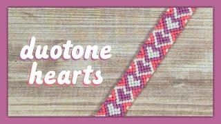 Duotone Hearts Friendship Bracelet Tutorial