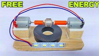 Free Energy Generator 100% working With Two Dc Motor || Free Mobile Charger || Magnetic Motor Dynamo