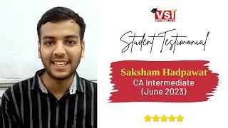 What CA Student Saksham Hadpawat Says About VSI Jaipur | VSI Student Review