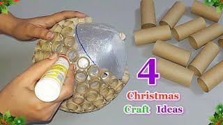 4 Easy Budget friendly Christmas Decoration ideas from Empty rolls | DIY Christmas craft idea322