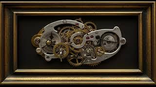 Gold Frame Steampunk Gears: 4K Frame TV Art | Mechanical Watch Parts