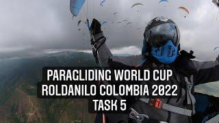 Paragliding World Cup Roldanillo 2022 task 5, start race, RAW video