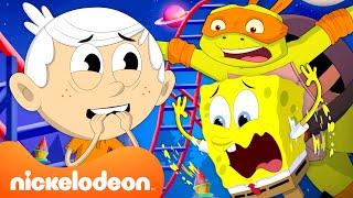 SpongeBob & Friends FALL OFF A Ride  | NEW CROSSOVER (ft. Loud House, TMNT) | Nicktoons Universe