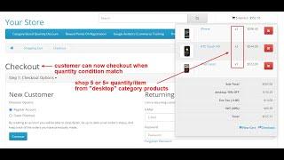 Prevent Checkout By Order Qty + Product Category Manufacturer - OpencartTools