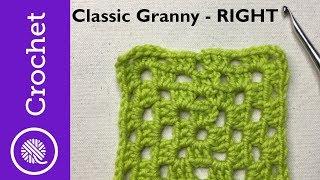 Classic Granny Square - Beginner Crochet Lesson 6 - Right Handed (CC)