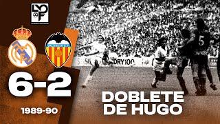 ASISTENCIA y DOBLETE de HUGO SÁNCHEZ  Real Madrid 6-2 Valencia  Temporada 1989-90 - 17/9/1989