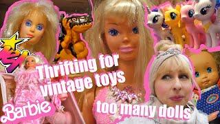 Vintage toy store - Barbie, Jem & The Holograms, My Little Pony  - Live toy hunting - 80s, 90s dolls